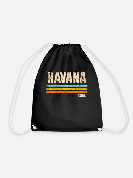 Havana Cuba - Drawstring Bag - black