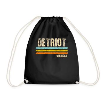 Detroit Michigan - Drawstring Bag - black - Front