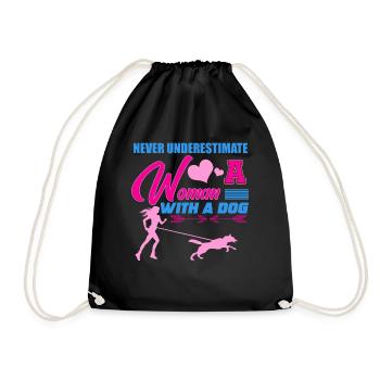 Dog sports, canicross - Drawstring Bag - black - Front
