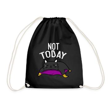 Pas aujourd'hui - chat - Sac de sport léger - noir - Devant