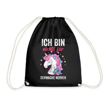 Ich bin nichts für Schwache Nerven - Turnbeutel - Schwarz - Vorne