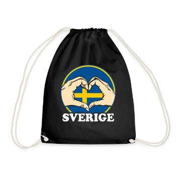 Schweden - Turnbeutel - Schwarz - Vorne