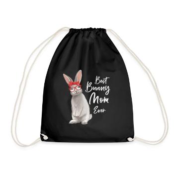 Meilleur lapin maman Ever Lapins Mère Lapin Rengaine - Sac de sport léger - noir - Devant