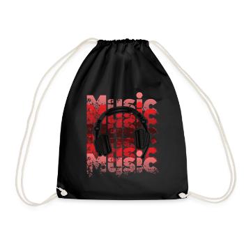 Headphones - Drawstring Bag - black - Front