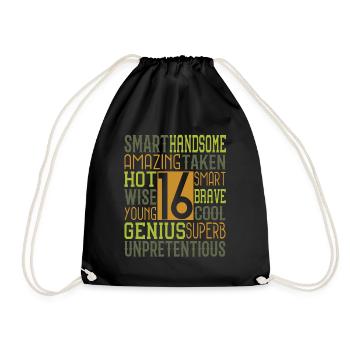 16 th Birthday - Drawstring Bag - black - Front