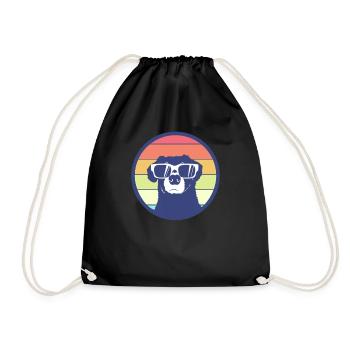 Dog dog sunglasses summer gift idea - Drawstring Bag - black - Front