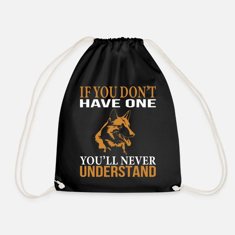 German Shepherd - Drawstring Bag - black
