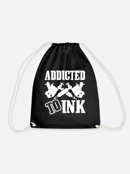 Tattoo Artist Addicted To Ink Tattoo Art - Drawstring Bag - black