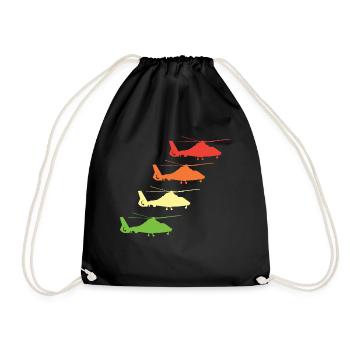 Helicopter Pilot Gift I Helicopter Helicopter - Drawstring Bag - black - Front