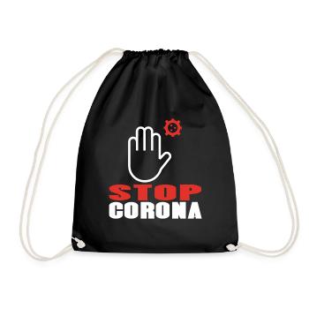 Stop Corona - Drawstring Bag - black - Front