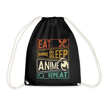 Eat Sleep Anime Repeat - anime eye - Sac de sport léger - noir - Devant