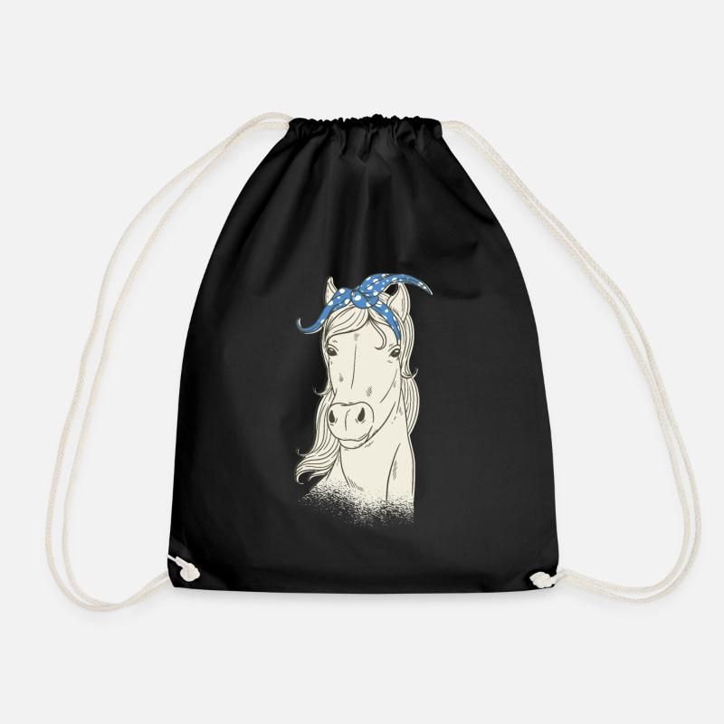 Cheval motif cavalier tête de cheval cheval - Sac de sport léger - noir