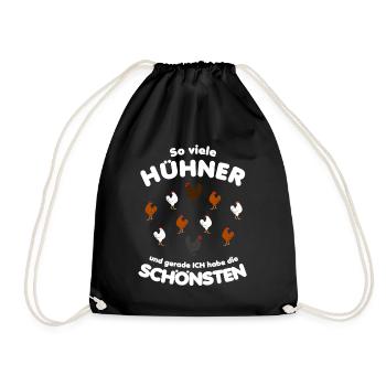 So viele Hühner ich habe die Schönsten Huhn Bauer - Turnbeutel - Schwarz - Vorne