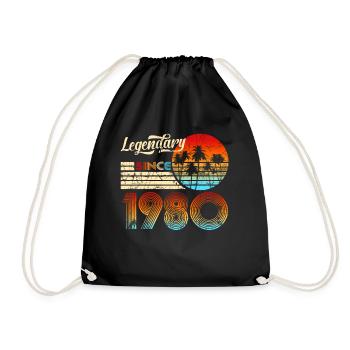 Männer 40. Geburtstag Legendary Since 1980 - Turnbeutel - Schwarz - Vorne