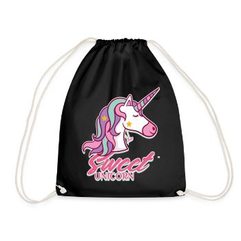 Süßer Unicorn Pastelltraum - Turnbeutel - Schwarz - Vorne
