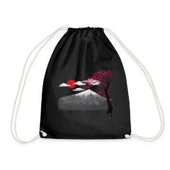 Cherry blossom Japan Asia Nature Mountains Mountain Nature - Drawstring Bag - black - Front