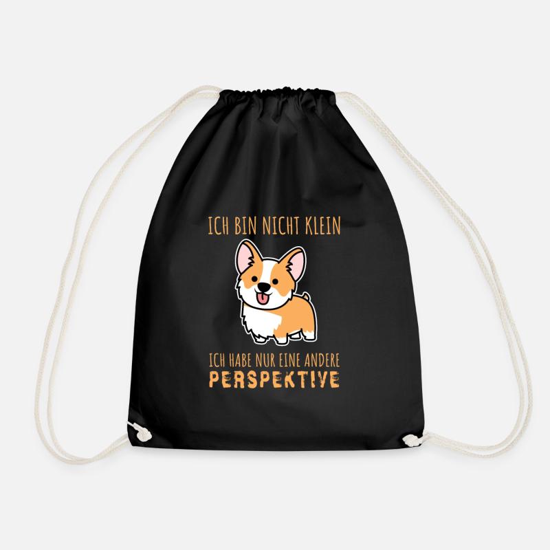 Ich bin nicht klein - Welsh Corgi Hunde Hunderasse - Turnbeutel - Schwarz