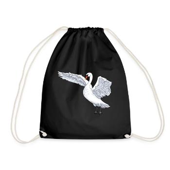 Cygnes Oiseaux aquatiques Oiseaux sauvages - Sac de sport léger - noir - Devant