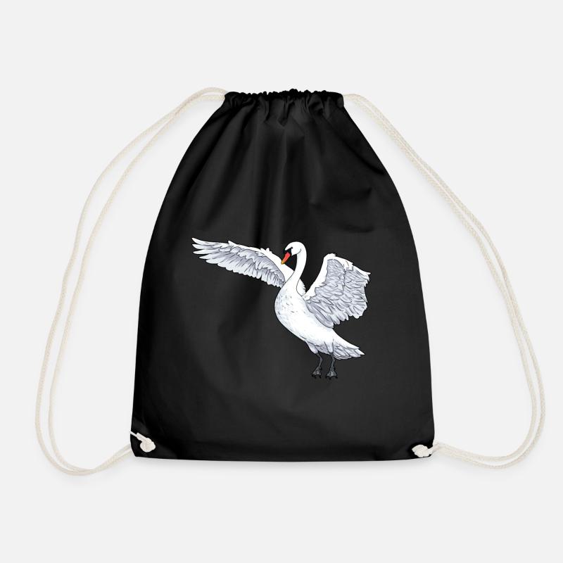 Schwan Schwäne Wasservögel Wildtiere Vogel - Turnbeutel - Schwarz