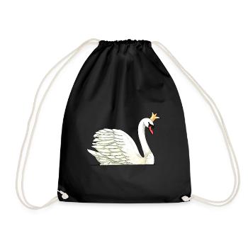 Cygne Oiseaux Faune Roi Majesté Cygnes Animal - Sac de sport léger - noir - Devant