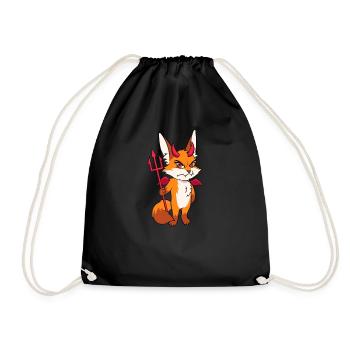 Cadeau de costume diable mignon diable renard - Sac de sport léger - noir - Devant