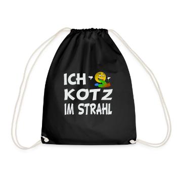 Ich kotz im Strahl Launig Genervt schlechte Laune - Turnbeutel - Schwarz - Vorne