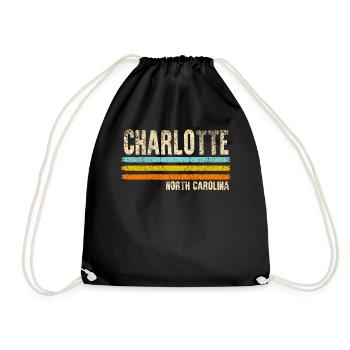 Charlotte North Carolina - Turnbeutel - Schwarz - Vorne