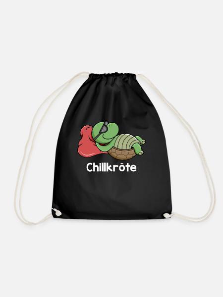 Chillkröte Schildkröte Geschenk - Turnbeutel - Schwarz