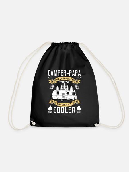 Camper Papa Cooler Camping Hobby Geschenk - Turnbeutel - Schwarz