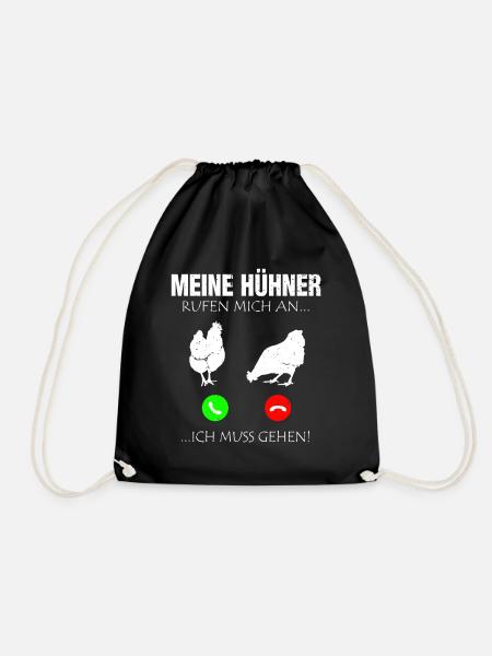 Hühner Huhn Bauernhof Hahn Bauer Ei Hühnerstall - Turnbeutel - Schwarz