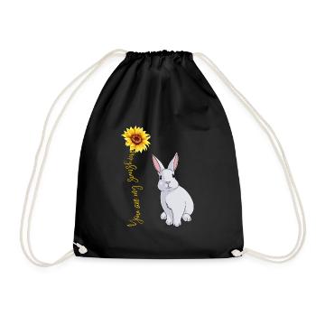 You are my sunshine rabbits rabbits sunshine - Drawstring Bag - black - Front