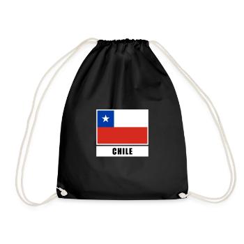 Chile Chilean flag flag - Drawstring Bag - black - Front