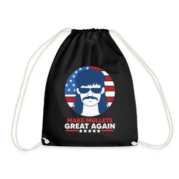Mullet sayings - Drawstring Bag - black - Front