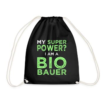 Superpower Super Power Organic Farmer Organic Farmer Held Hof - Sac de sport léger - noir - Devant