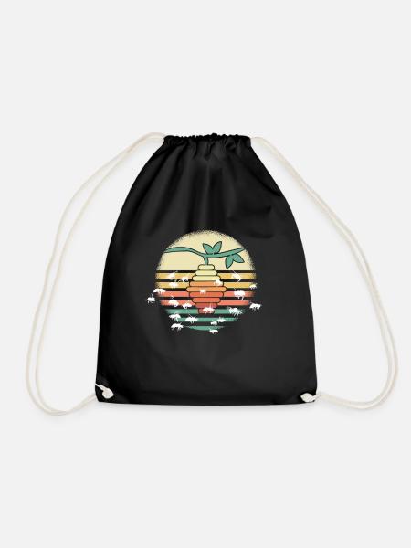 BienenSchwarm retro - Turnbeutel - Schwarz