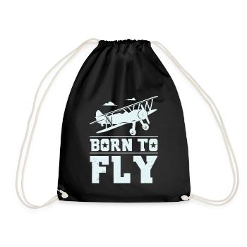 Modellflug Pilot Geschenk - Turnbeutel - Schwarz - Vorne