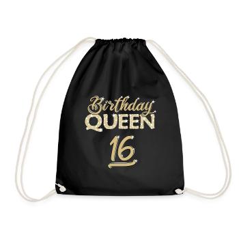 BIRTHDAY 16th birthday - Drawstring Bag - black - Front