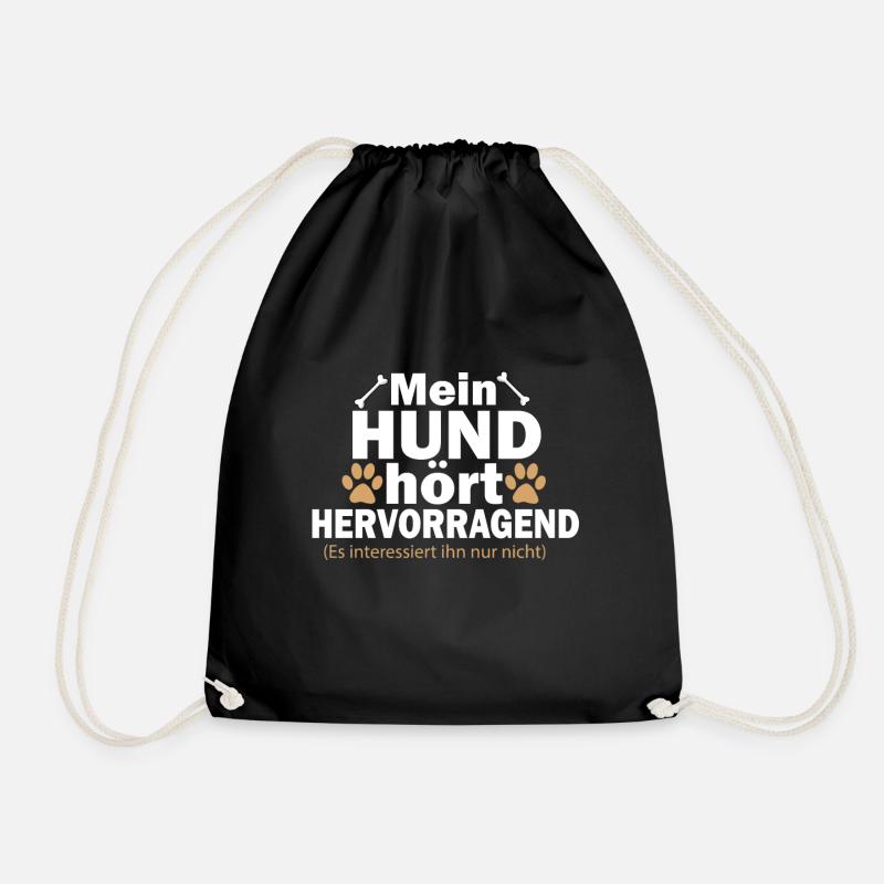Hund Hundemama Hundeliebe Hundehalter Geschenk - Turnbeutel - Schwarz