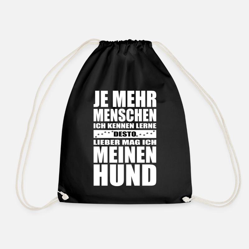 Lebensmotto Hundehalter Druck - Turnbeutel - Schwarz