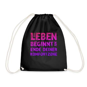 Motivation Kraftsport Motivation Schweinehund - Turnbeutel - Schwarz - Vorne