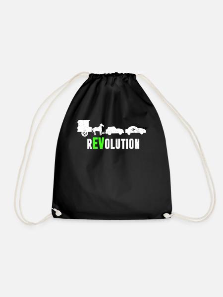 Lustiges Elektroauto rEVolution Elektromobilität - Turnbeutel - Schwarz