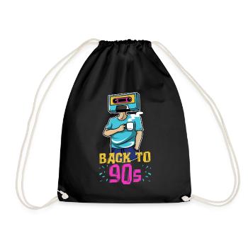 Retro cassette homme - Back in the 90s - Sac de sport léger - noir - Devant