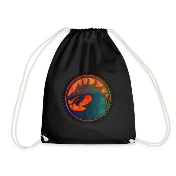 Dragon metallic / Dragon metallic scrach - Drawstring Bag - black - Front