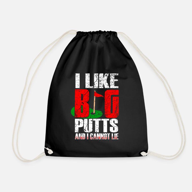 Funny golfer saying - Drawstring Bag - black