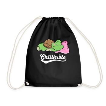Chillkröte Schildkröte Geschenk - Turnbeutel - Schwarz - Vorne