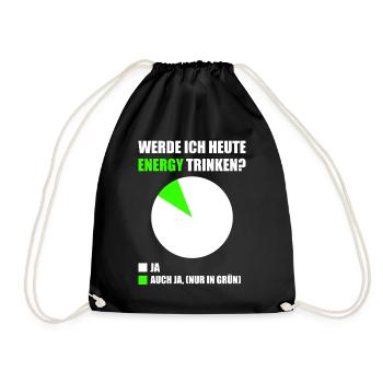 Energy Drink Energydrink Fokus Booster Spruch - Turnbeutel - Schwarz - Vorne