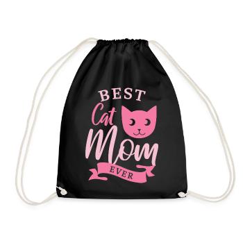 Best Cat Mom Ever Best Cat Mom Kitten - Drawstring Bag - black - Front