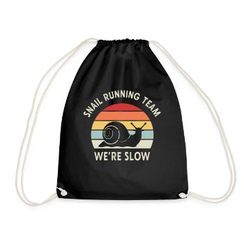 Vintage Marathon Schneckenlauf Team - Turnbeutel - Schwarz - Vorne
