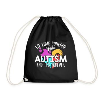 Sensibilisation à l'autisme J'aime quelqu'un avec autisme - Sac de sport léger - noir - Devant