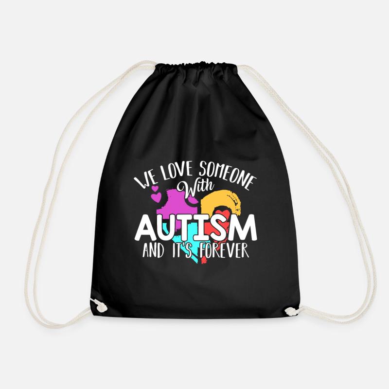 Sensibilisation à l'autisme J'aime quelqu'un avec autisme - Sac de sport léger - noir